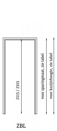 VP70 Grenen Deurkozijn OPDEK ZBL 83 x 231,5 cm 